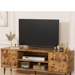 Modern Retro TV Stand for Television up to 65", Entertainment Center with Two Storage Cabinet and Shelf, Media Console for Living Room, Bedroom, Enter