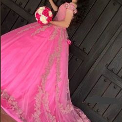 Vestido De Quinceanera Talla Chica Con Corsets 
