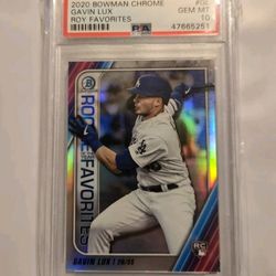2020 Bowman Chrome Los Angeles Dodgers Gavin Lux ROY Favorites Refractor PSA 10