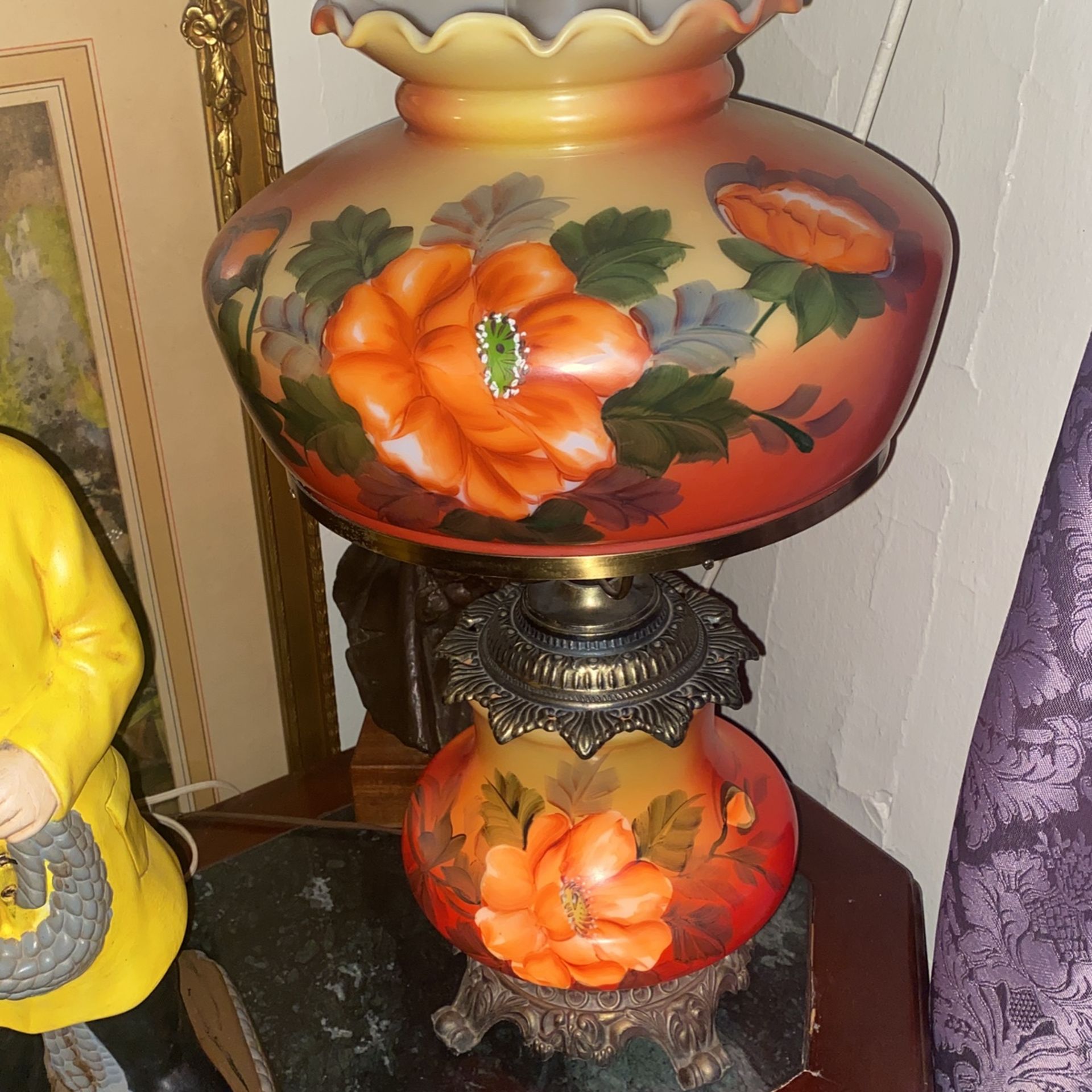 Beautiful Antique Hurricane Lamp