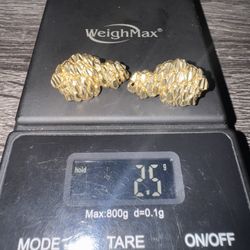 10k Gold Nugget Earrings 