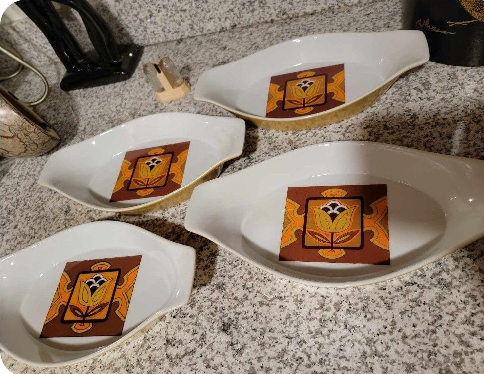 Vintage Japanese Stoneware Bakeware Dishes Ovenware Siena Ware