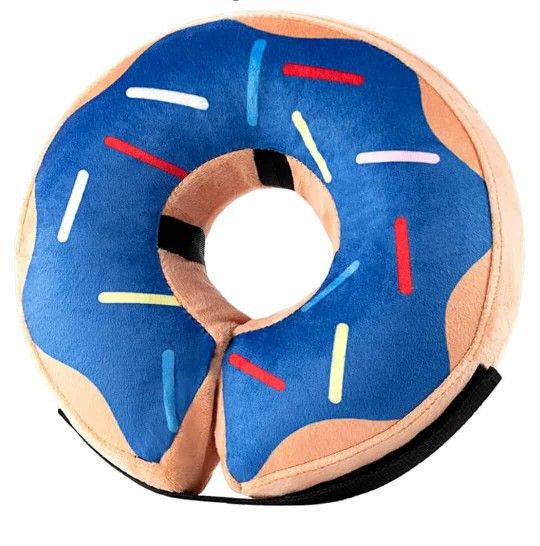 Dog Donut Collar - Recovery Collar & Cone Alternative, Blue, Large (Fits Med/Large Dogs & Cats)