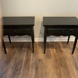 Lane furniture’s perspective style 67530 MCM nightstands w/ 1 drawer  custom painted dark green  End side accent table stand Excellent condition price