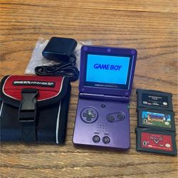 Nintendo GameBoy Advance SP IPS V2 Screen Game System,3 Games,Red Case & Charger
