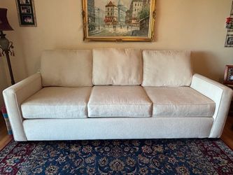 Beautiful 91” Cream/Ivory Textured Sofa – $550 OBO