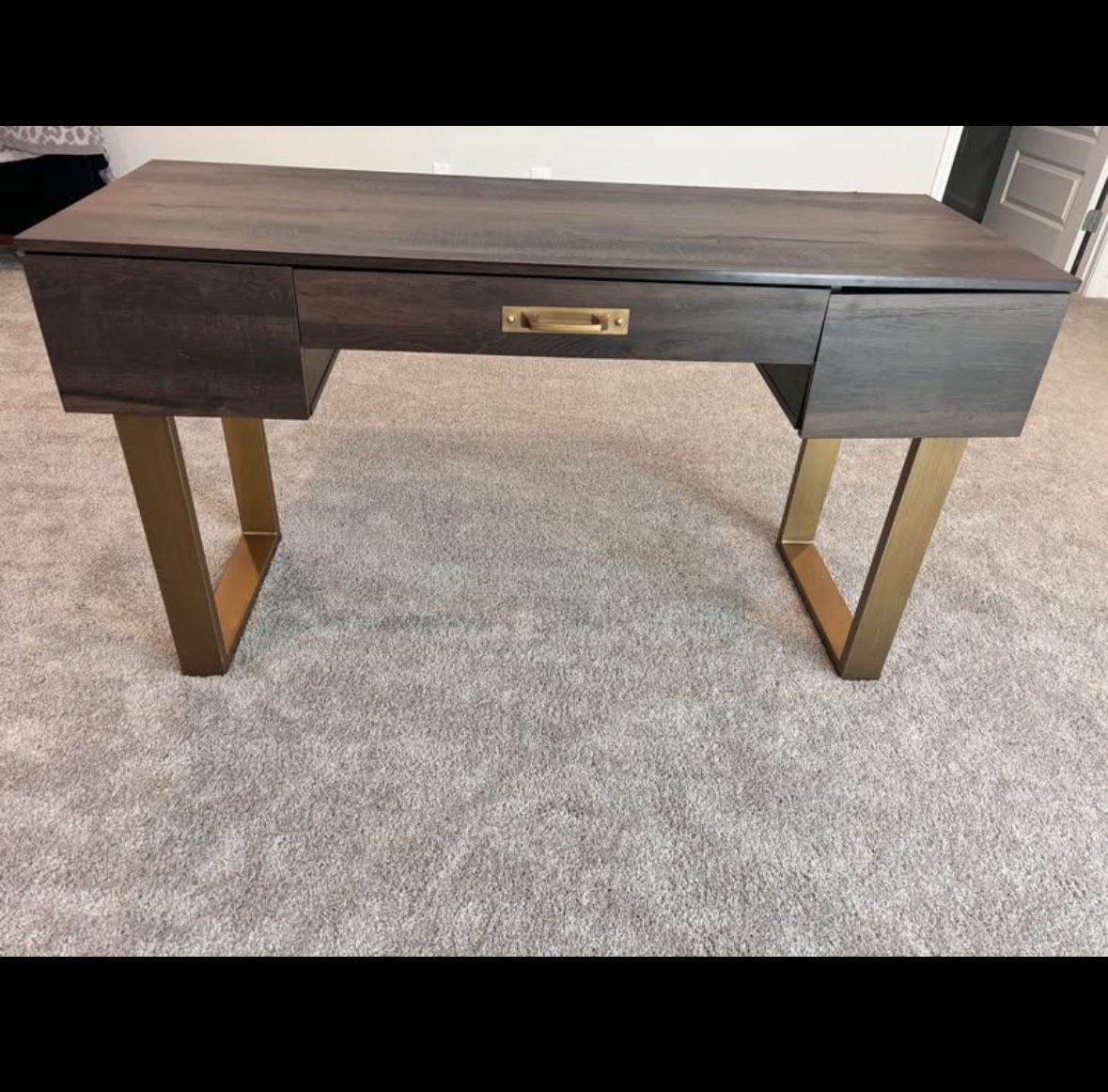Wooden Desk With Golden Legs