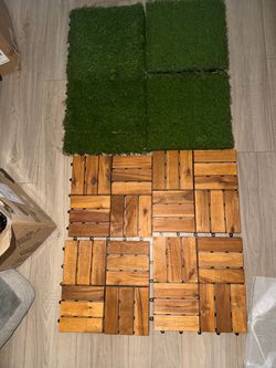 PATIO DECOR GRASS/WOOD TILES