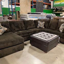Chocolate RAF Sectional / couch /Living room set