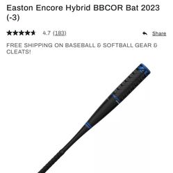 New Easton Hybrid Encore bbcor 33/30