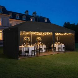 10x20 popup black with black solid walls