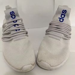 Adidas Cloudfoam Mens White / Blue Mesh Athletic Shoes Size 11 US 