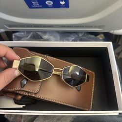 Celine Sunglasses Trriomphe Hexagon Frame - GOLD