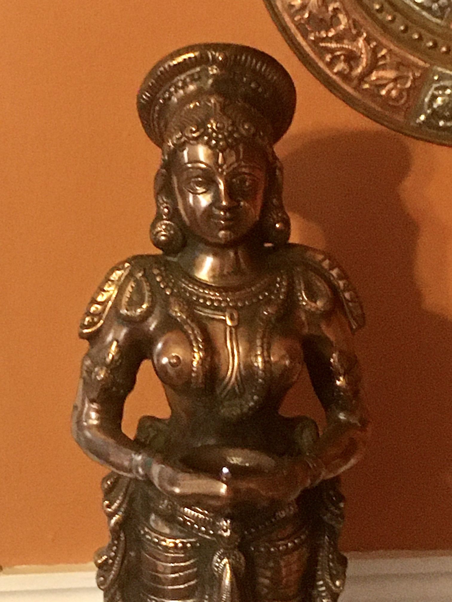 Diwali 26” tall Hindu Welcome Lady Diya - Oil Lamp