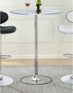 Flash Furniture Kenneth 23.5" Round Glass Table with 35.5"'H Chrome Base