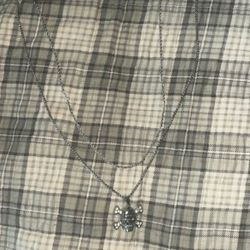 Silver Skull Necklace Set Brand New 