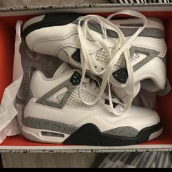 Brand New Air Jordan 4 Retro OG GS White Cement 2025, Size 6Y