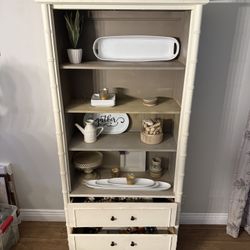 Wooden Cabinet With 4 Shelves And 2 Drawers 