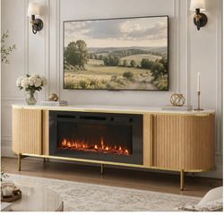 New,70” TV stand With Fireplace ( Already Assembled 