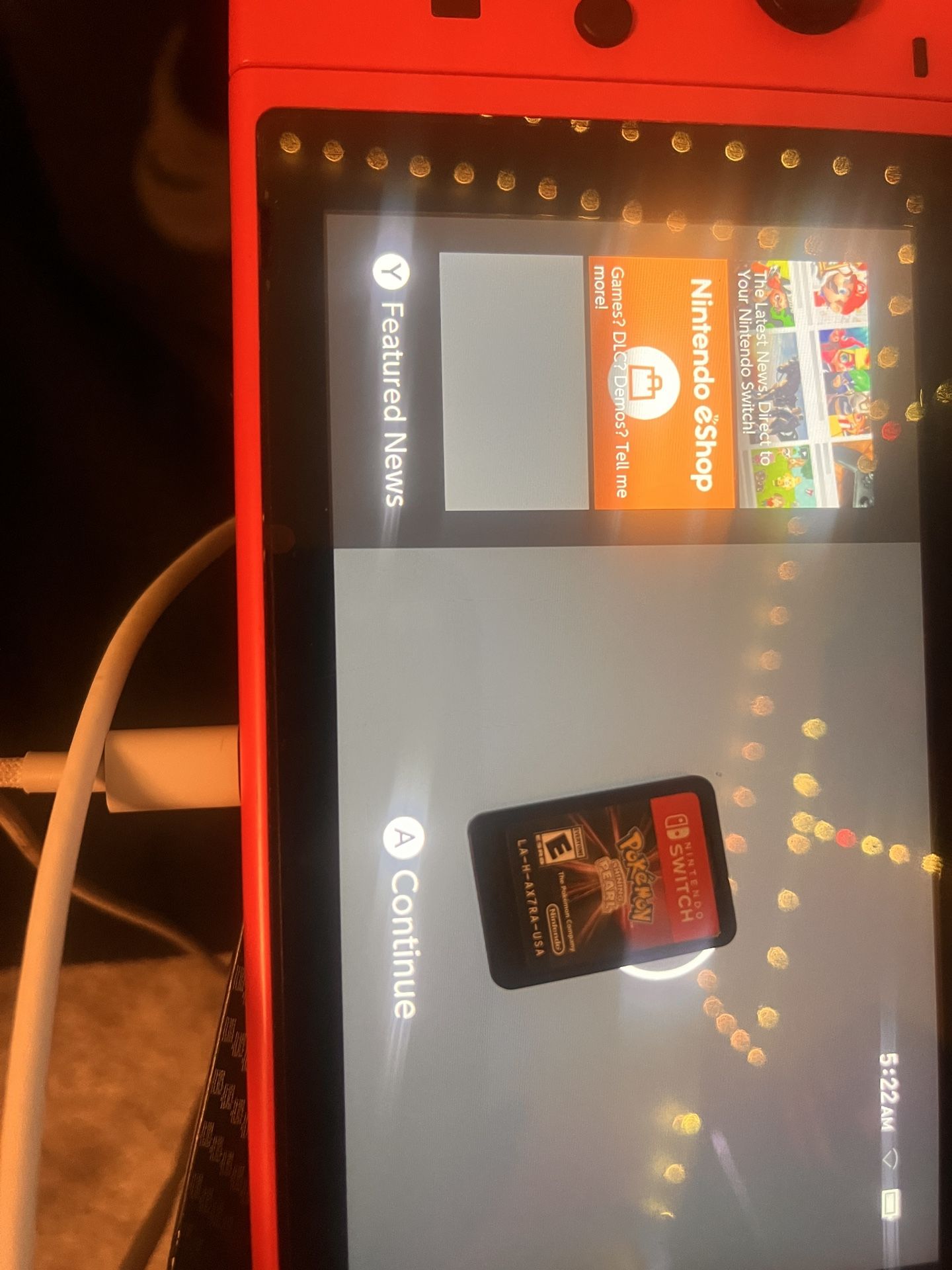 Red Nintendo Switch With Games Installed