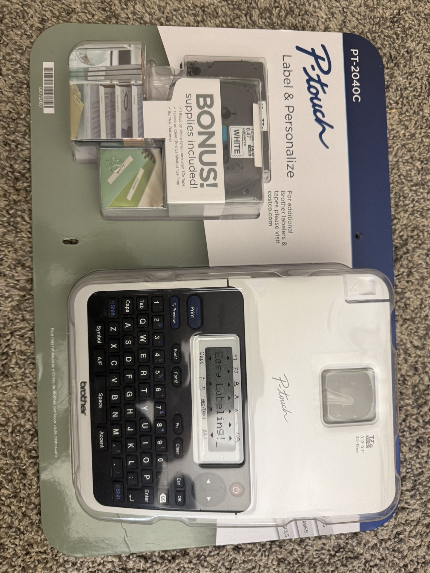 P-Touch PT-2040W Home & Office Label Maker Printer with Additional Two TZ Tapes (TZe-131, TZe-231)