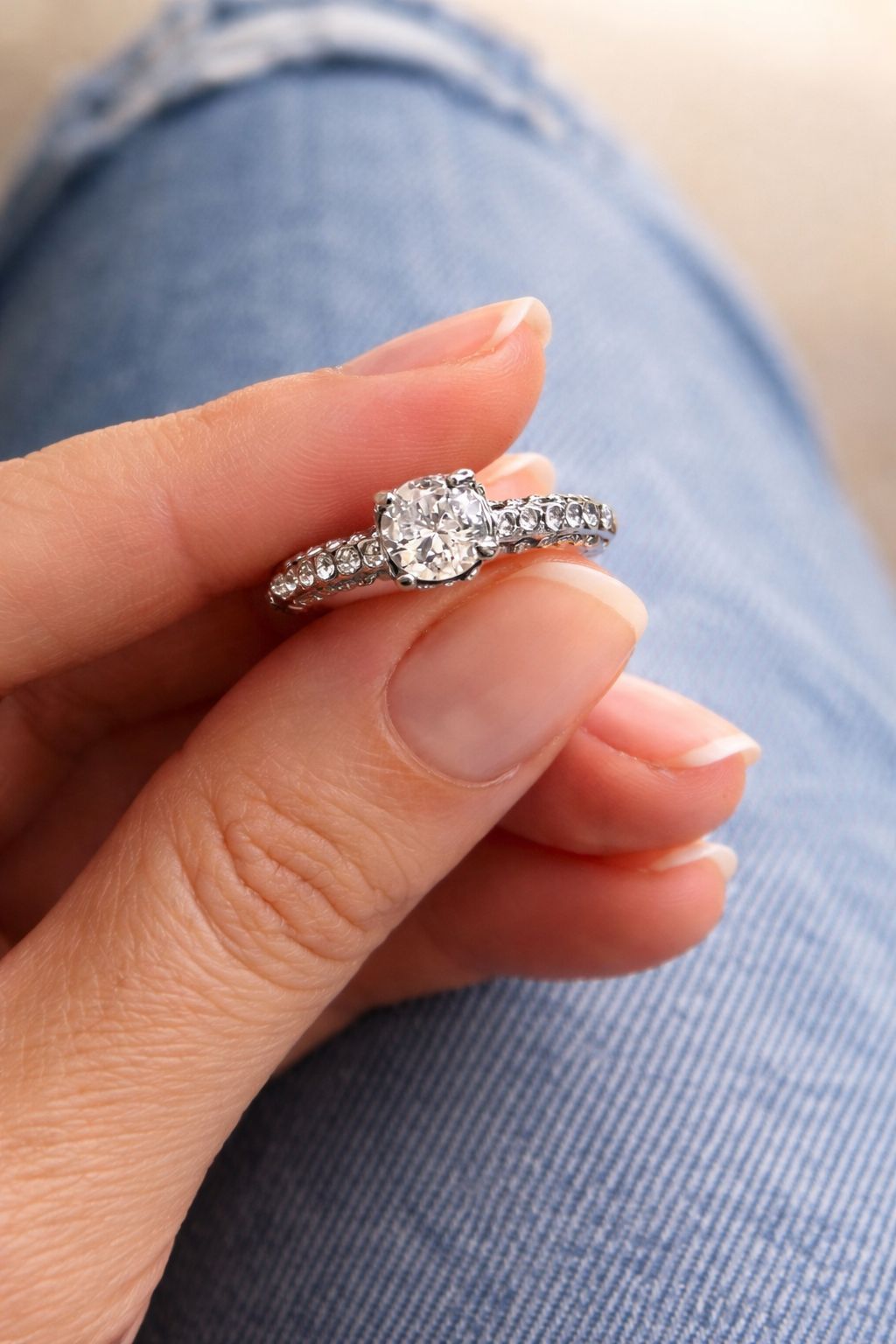 Round cut engagement ring size 7