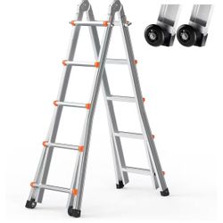 ❤️‍🔥 VEVOR A-Frame Telescoping Ladder 17 FT