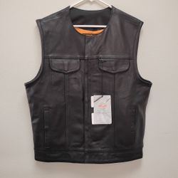 Brand New Men's Black Milwaukee Leather Vest Jacket XL