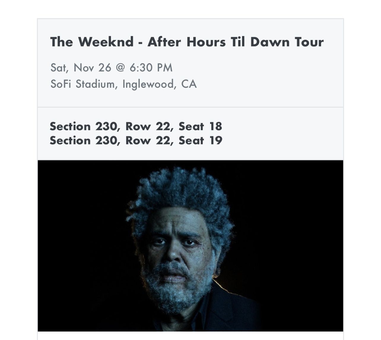 The Weeknd- After Hours Till Dawn Tour