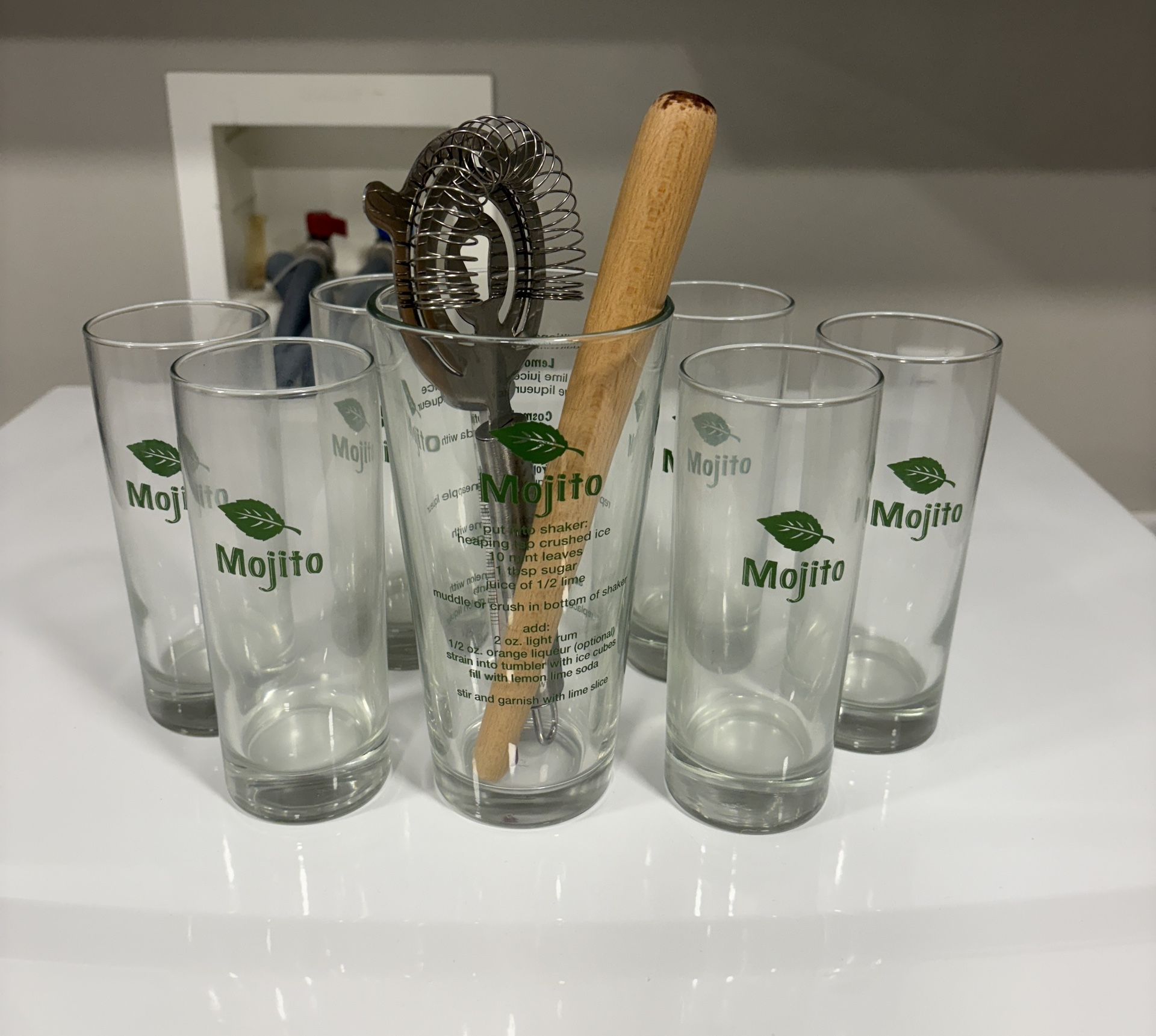 Libbey 9 Piece Mojito Set With Muffler and Bar Drink Strainer