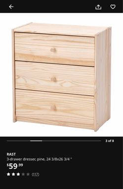 IKEA RAST 3-Drawer Pine Dresser