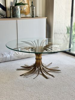 Sheaf Wheat Coffee Table Collectable Vintage Hollywood Regencey