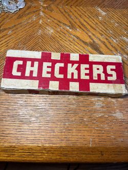 Vintage wood checkers in box