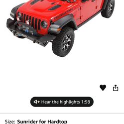Bestop (contact info removed) Black Twill Sunrider for Hardtop 2018-Current Jeep Wrangler JL & Jeep Gladiator