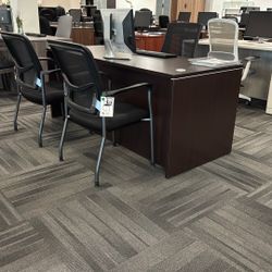 $100 Off | Office Desk W/ Two Drawer File Cabinet