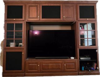 Large Solid Wood Media Cabinet - READ ALL