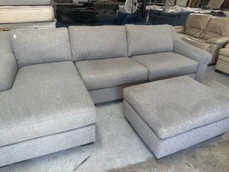 Sectional sofa grey and ottoman