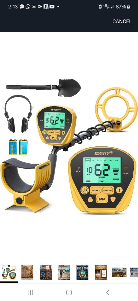 MIYAY Metal Detector for Adults (German Patent 2024) - Professional Gold and Silver Detector with LCD Display, High Accuracy Waterproof Pinpoint 5 Mod