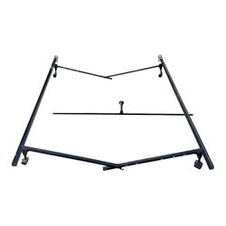 Like new black snap on adjustable twin-full - queen metal bed frame #130 . 