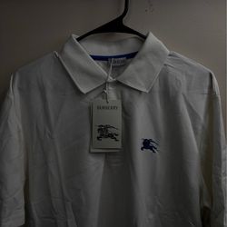 Burberry polo T “white&blue”