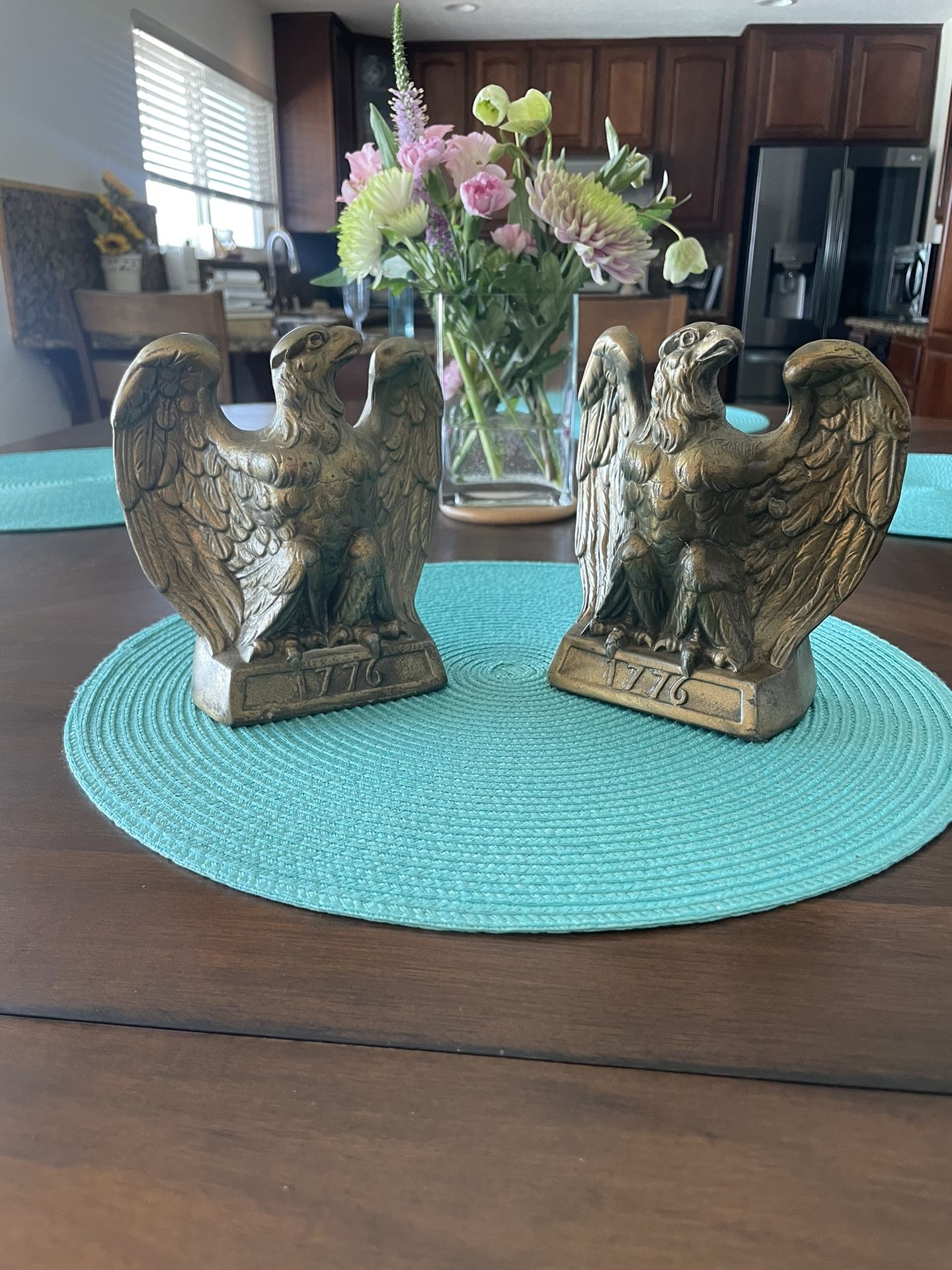 Vintage Colonial Virginia Bookends - Marked 1965