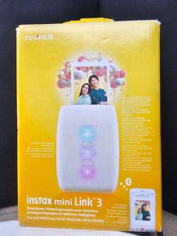 Fujifilm Instax Mini Link 3 Smartphone Printer - Clay White (Brand New Open Box)