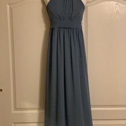 High-Neck Chiffon Bridesmaid/wedding Guest Dress with Keyhole