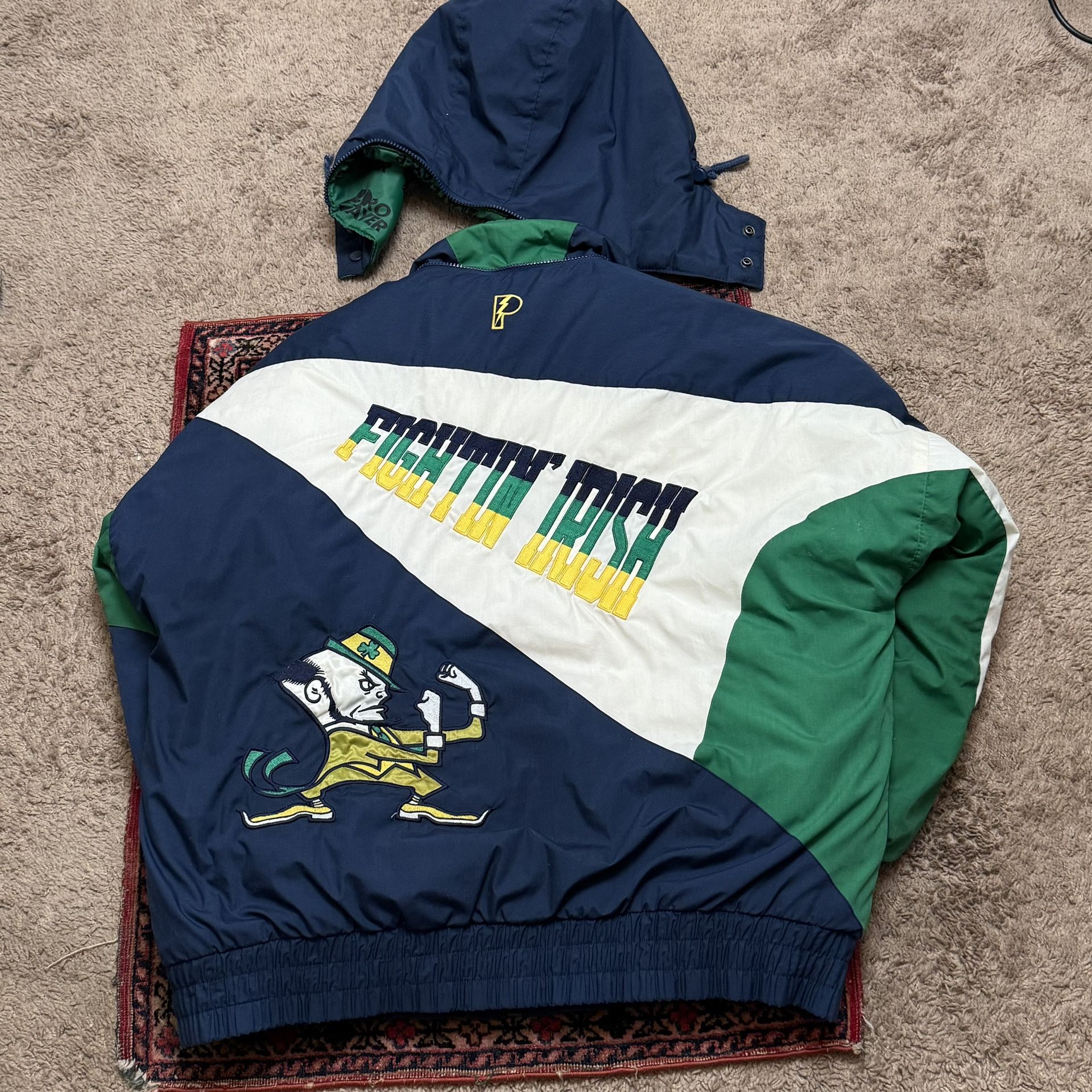 Vintage Starter Jacket Notre Dame Large Puffer