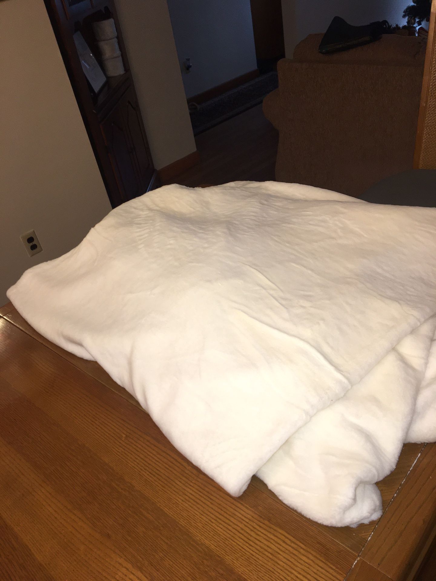6 yards of white faux fur fabric $60