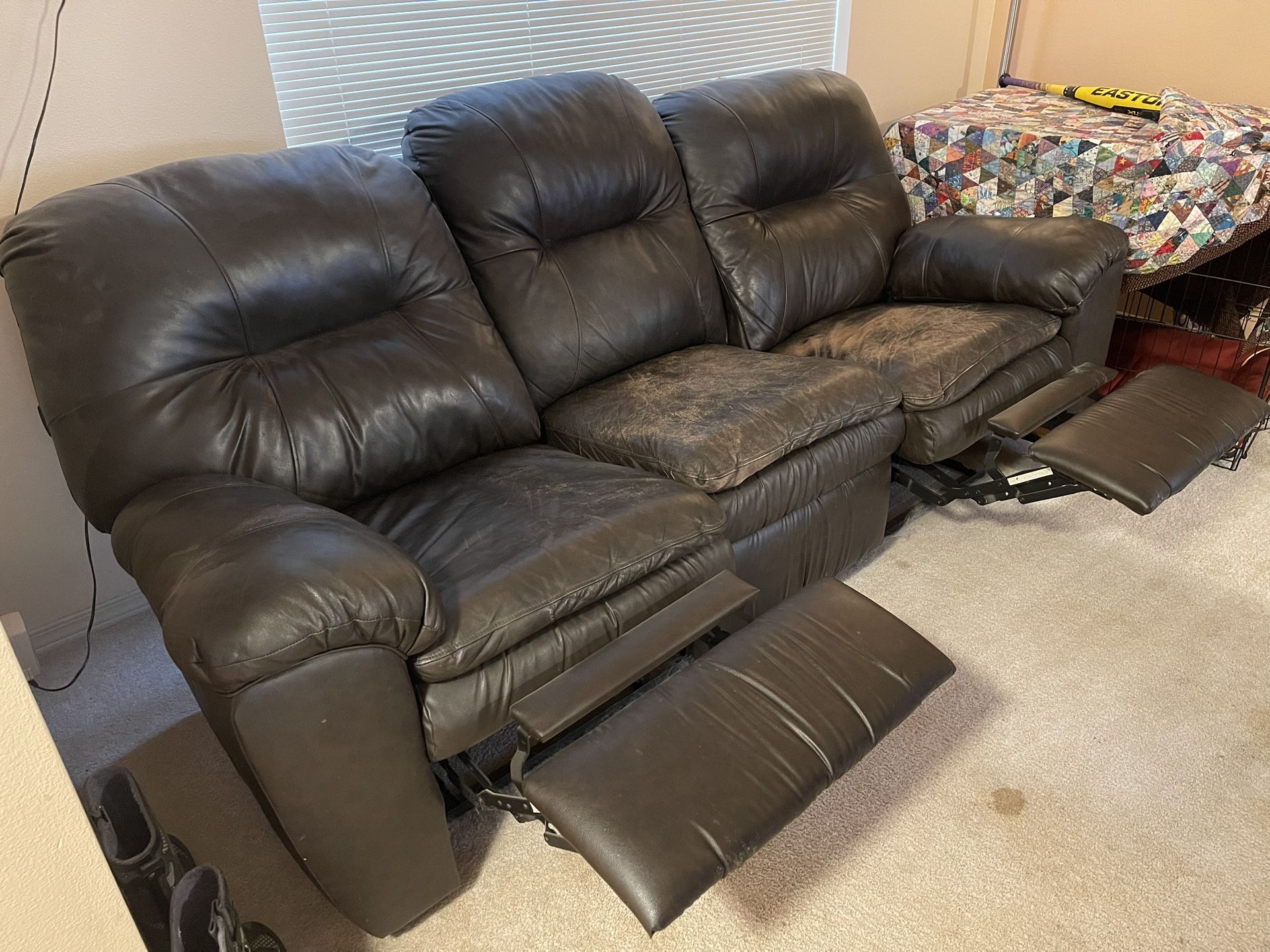 Leather Recliner Couch