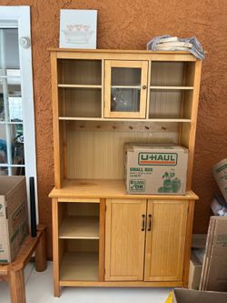 Wooden kitchen hutch