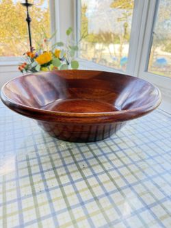 Large Cherry Wood Serving Bowl 14”D