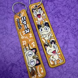 1 Piece Double Sided 5 Inch Pokemon Meowth Keychain