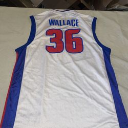 Rasheed Wallace DETROIT PISTONS Reebok JERSEY White Clean Mens Large Vintage